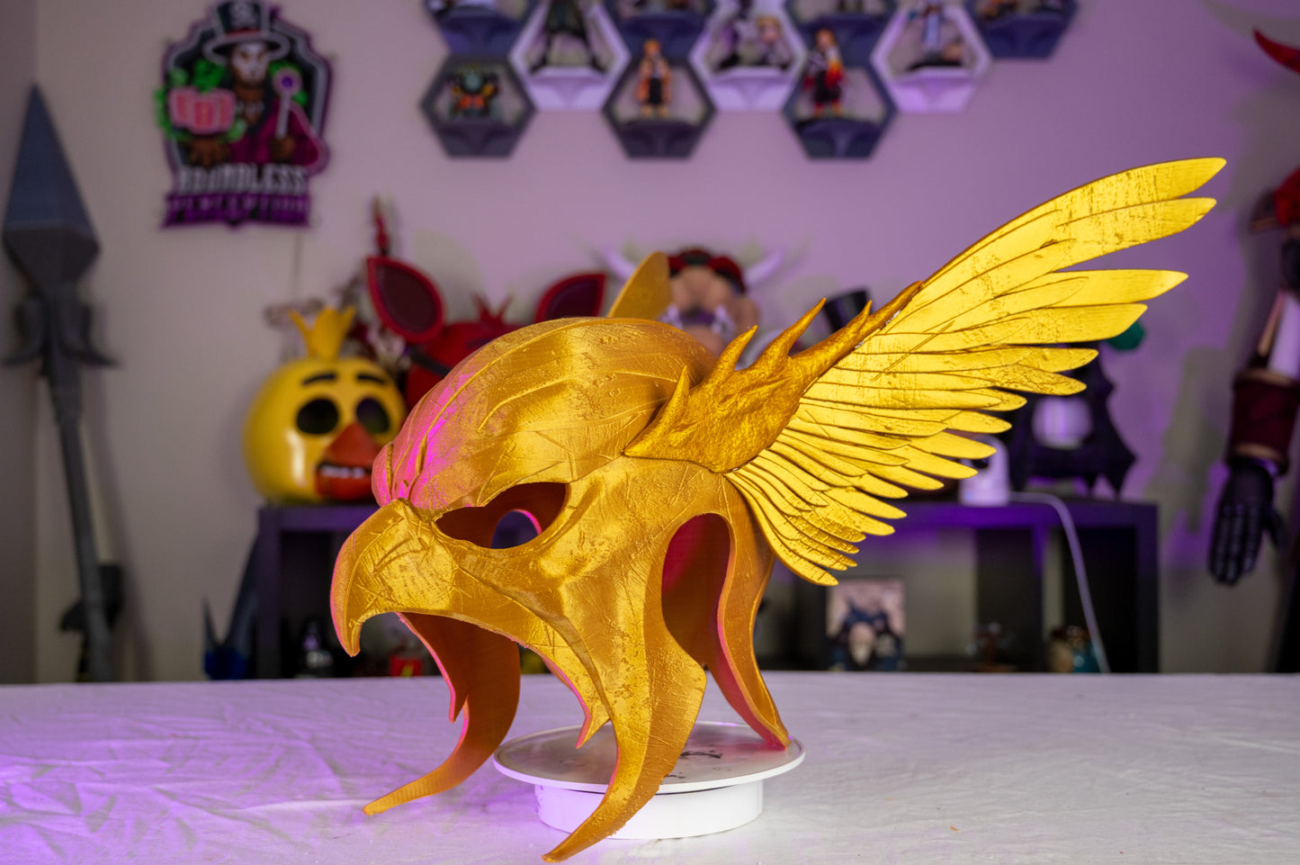 3D Printed Hawk Man Warrior Cosplay Helmet • Winged Armor Headpiece • Fantasy Costume Prop for Comic & LARP