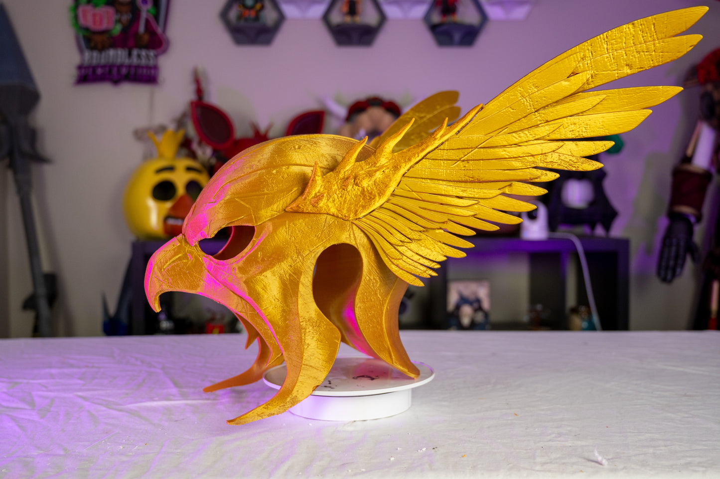 3D Printed Hawk Man Warrior Cosplay Helmet • Winged Armor Headpiece • Fantasy Costume Prop for Comic & LARP
