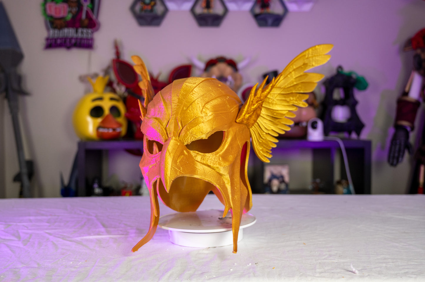 3D Printed Hawk Man Warrior Cosplay Helmet • Winged Armor Headpiece • Fantasy Costume Prop for Comic & LARP