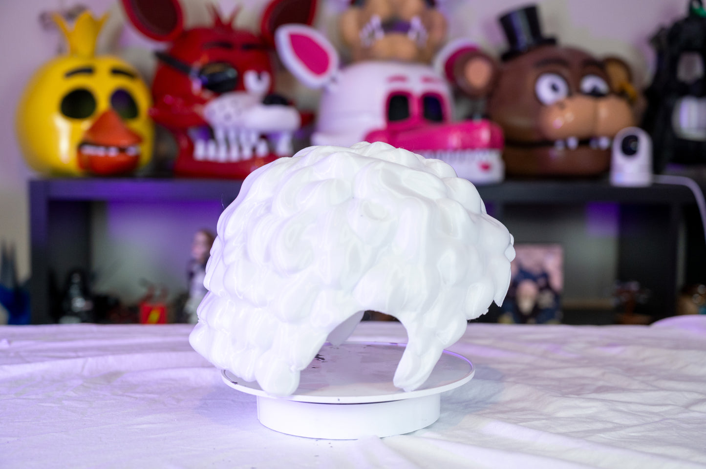 3D Printed Ivory Toupee Helmet β Community TV Show Cosplay Prop β Fits Up to 25 Inch Heads β Funny Costume Accessory
