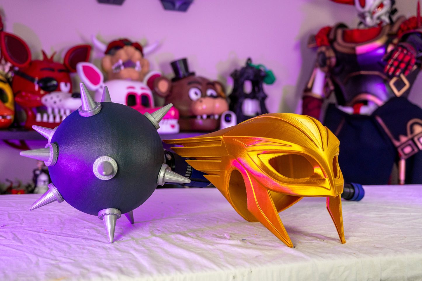 3D Printed Hawk Girl Spiked Mace Cosplay Prop Weapon β’ Comic Hero Inspired Costume Accessory β’ Handmade LARP & Display Collectible