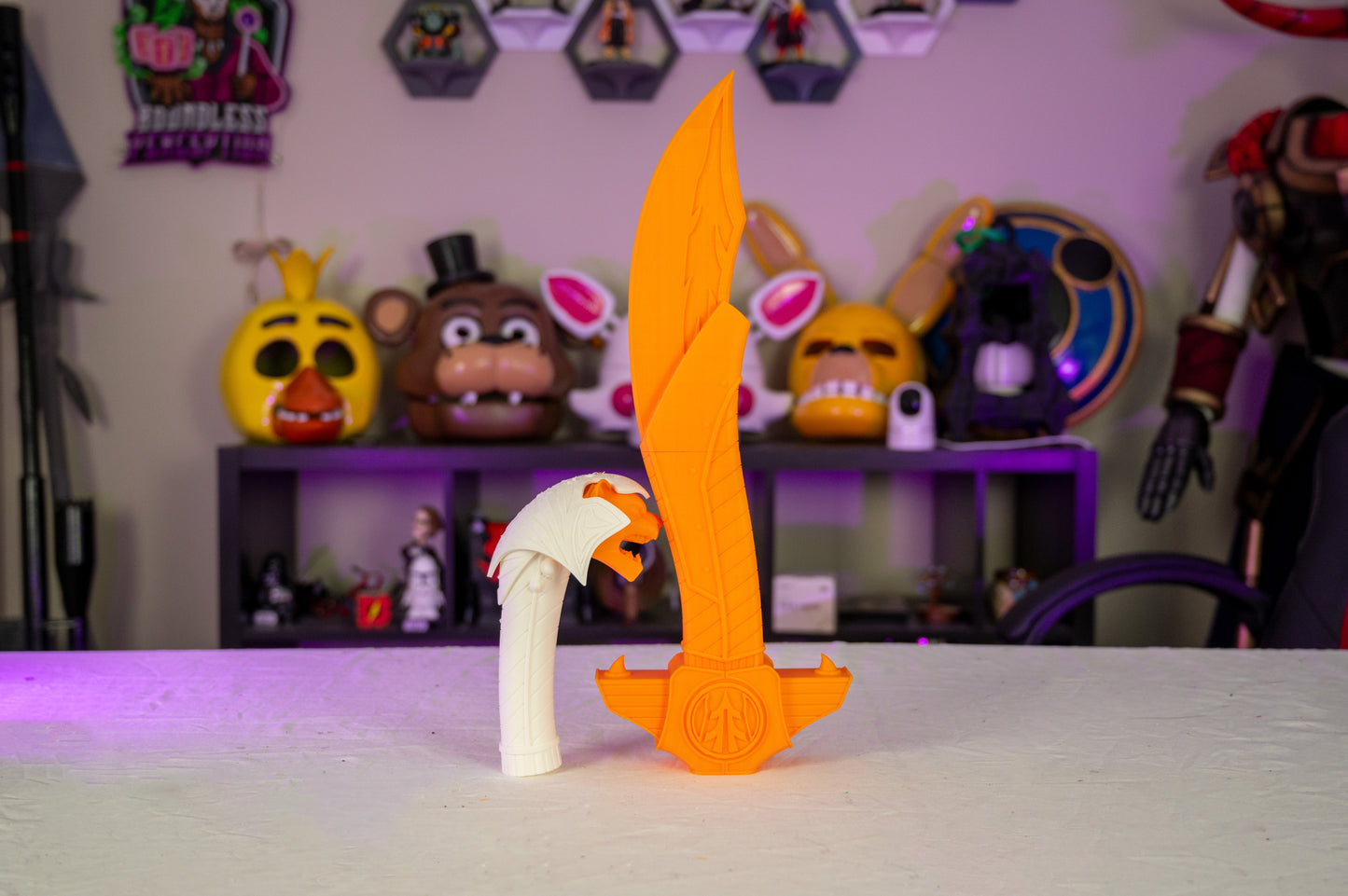 MMPR Saba White Ranger Sword Cosplay 3D Printed White Rangers Might Morphin Power Rangers