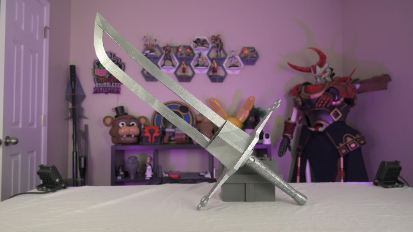 3D-Printed Female Anime Warrior Cosplay Sword - 40 Inch Prop Replica
