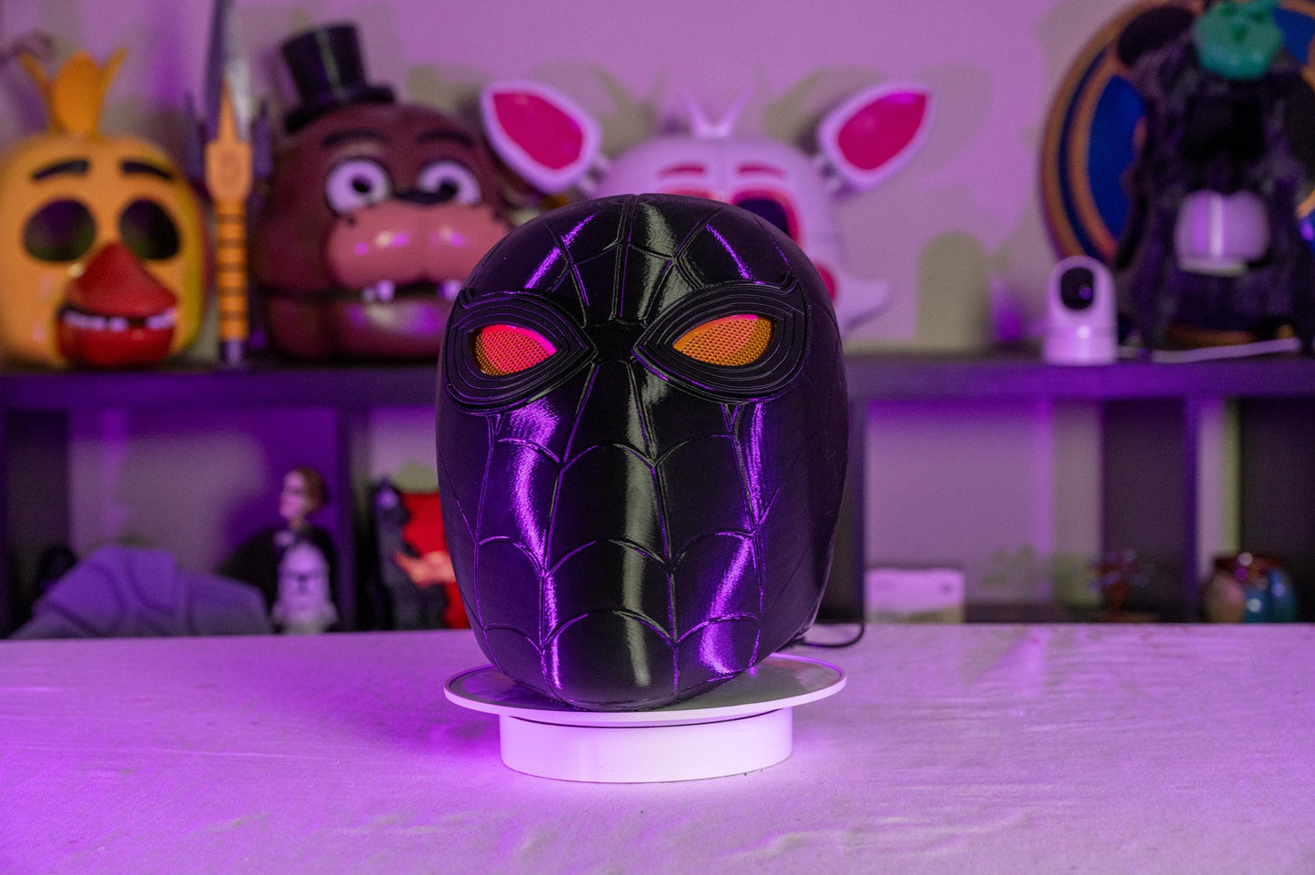 3D Printed Miles Morales Spider-Man Cosplay Helmet – Detachable Back & Eyes, Magnet Snap Fit