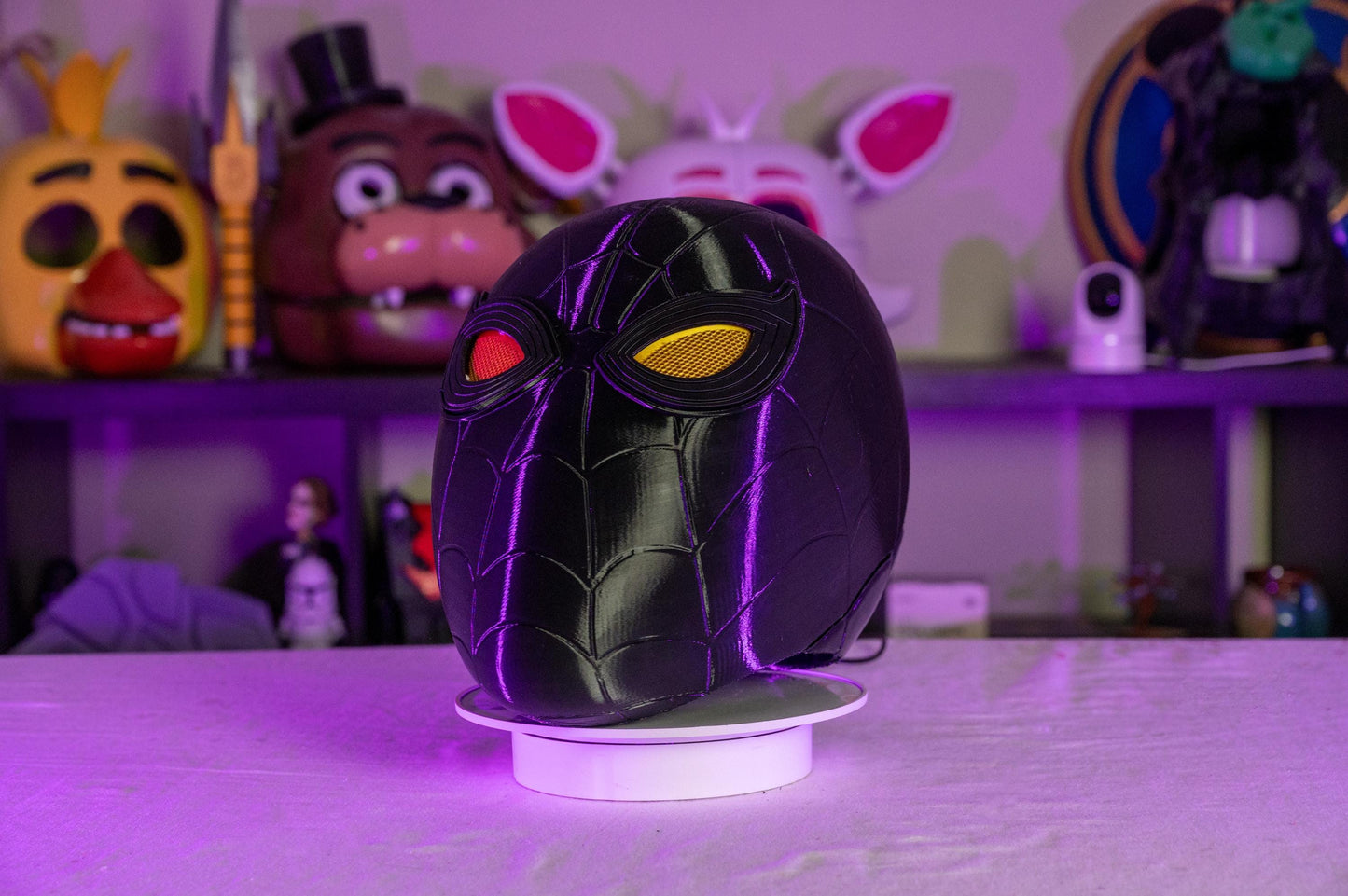 3D Printed Miles Morales Spider-Man Cosplay Helmet – Detachable Back & Eyes, Magnet Snap Fit