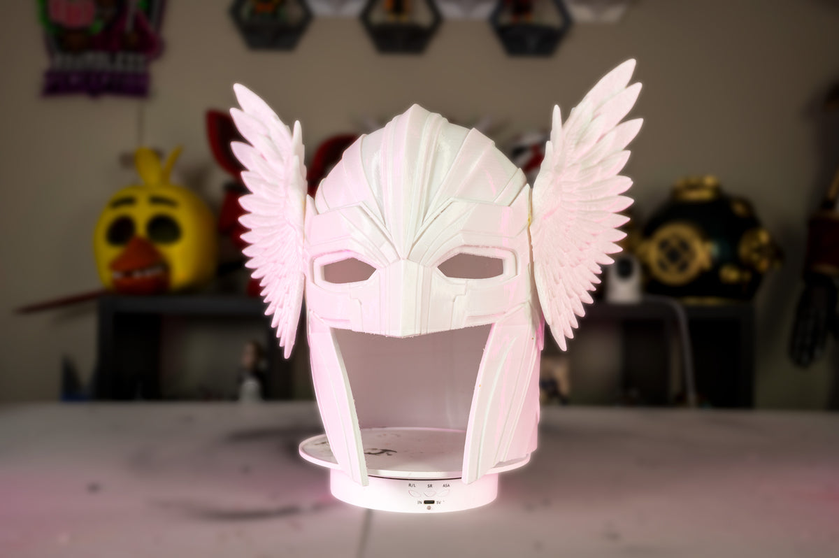 Archangel Warrior Helmet | 3D Printed Fantasy Cosplay Helmet | Winged Angel Armor | LARP Costume | 25" Head