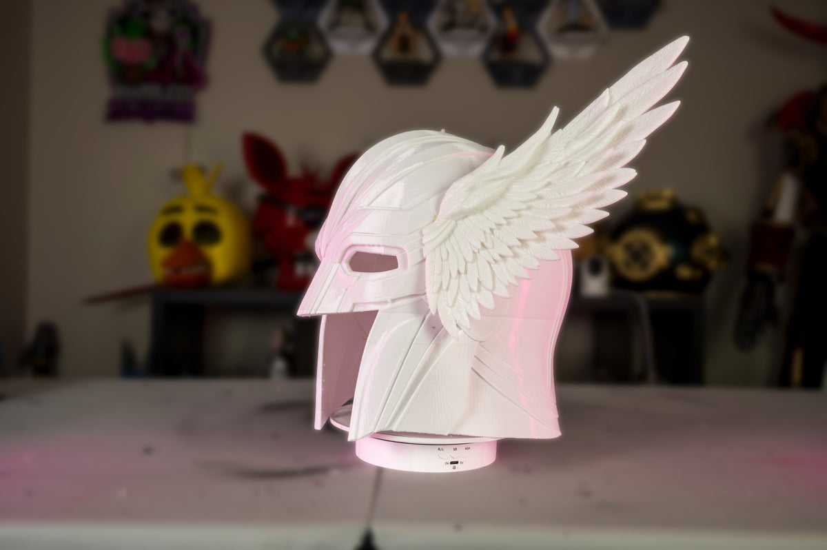 Archangel Warrior Helmet | 3D Printed Fantasy Cosplay Helmet | Winged Angel Armor | LARP Costume | 25" Head
