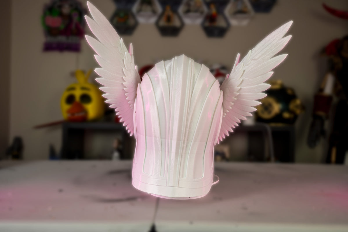 Archangel Warrior Helmet | 3D Printed Fantasy Cosplay Helmet | Winged Angel Armor | LARP Costume | 25" Head
