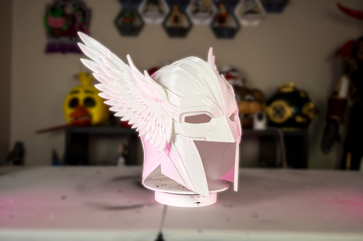 Archangel Warrior Helmet | 3D Printed Fantasy Cosplay Helmet | Winged Angel Armor | LARP Costume | 25" Head