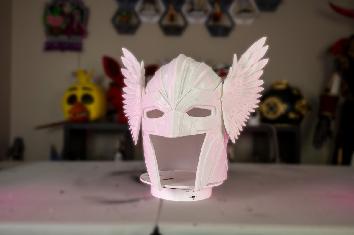 Archangel Warrior Helmet | 3D Printed Fantasy Cosplay Helmet | Winged Angel Armor | LARP Costume | 25" Head