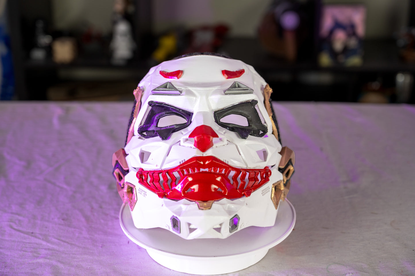 Cyber Joker Helmet 🤡⚡ Batman Villain 3D Printed Cosplay Mask | Futuristic Joker Cowl | Comic Inspired Wearable Display Prop