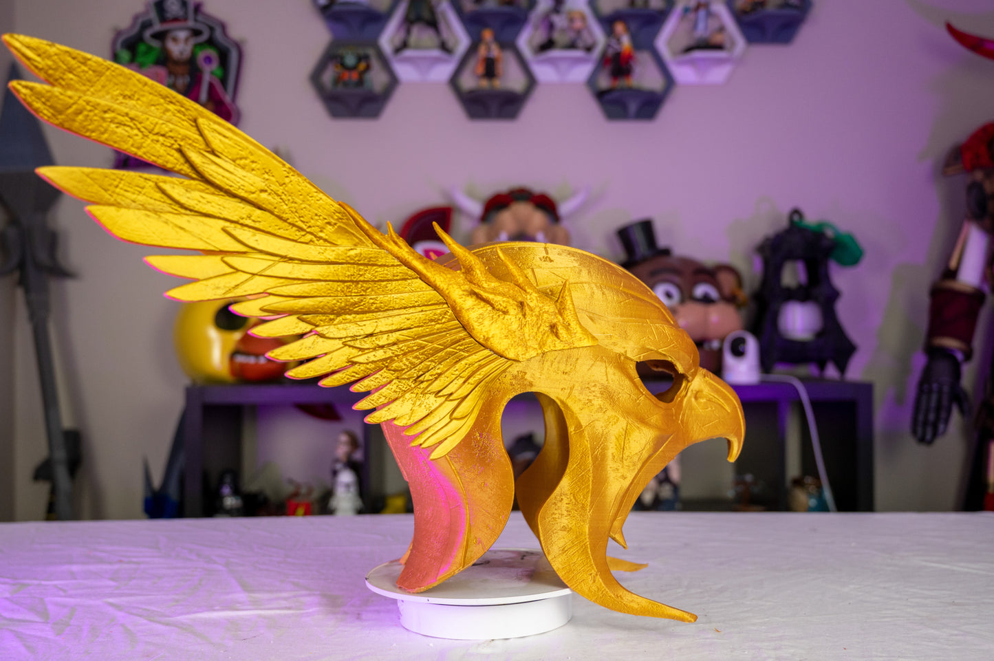 3D Printed Hawk Man Warrior Cosplay Helmet • Winged Armor Headpiece • Fantasy Costume Prop for Comic & LARP