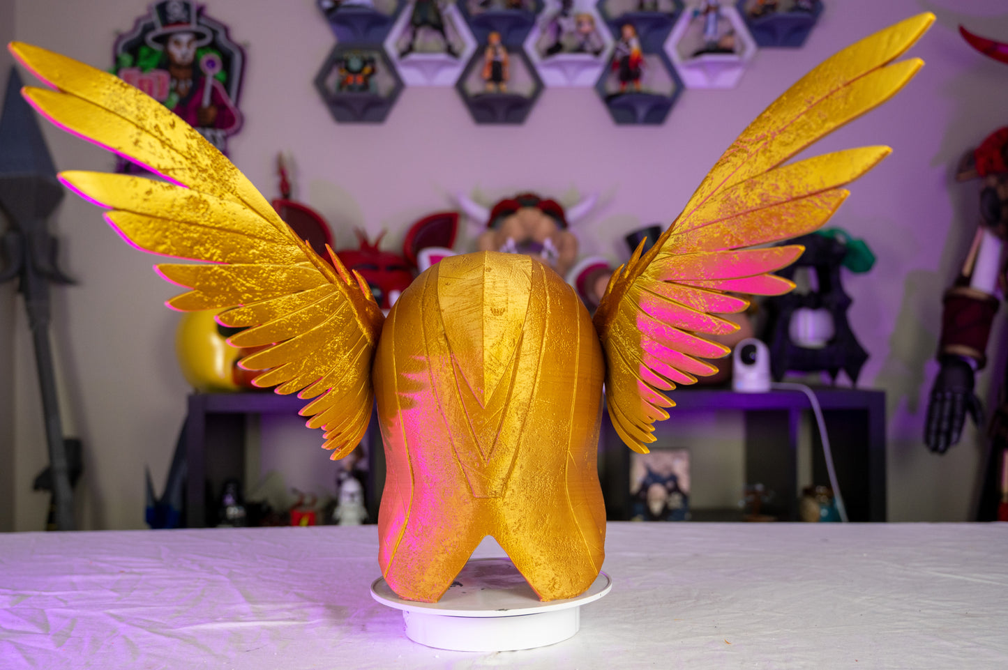 3D Printed Hawk Man Warrior Cosplay Helmet • Winged Armor Headpiece • Fantasy Costume Prop for Comic & LARP
