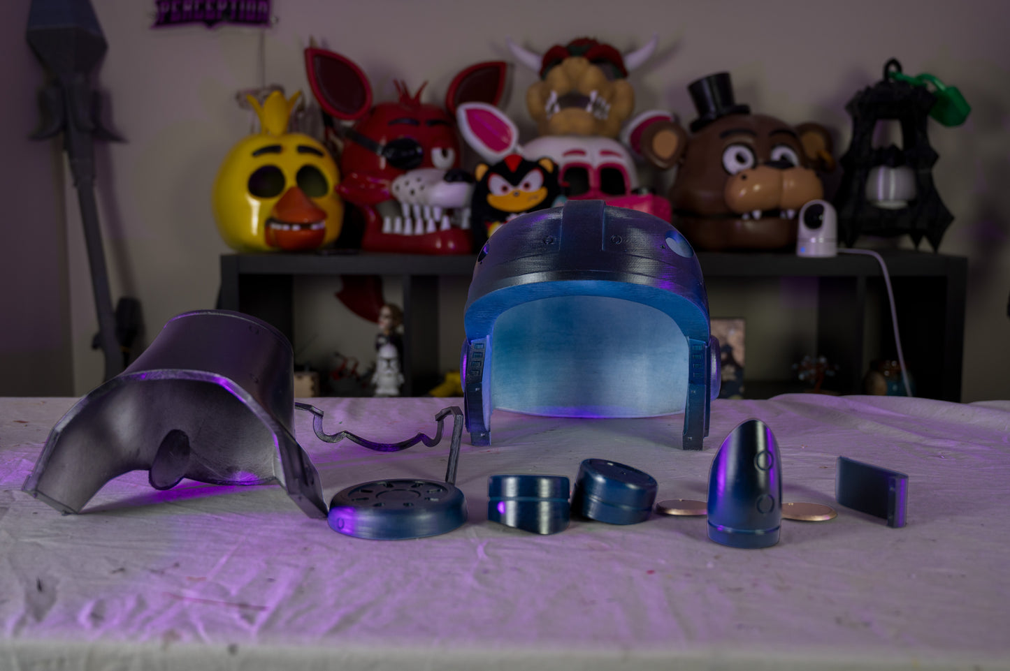 3D Printed Post-Apocalyptic Marine Helmet with Green Tinted Visor | Wearable Cosplay Helmet | Sci-Fi Armor Prop