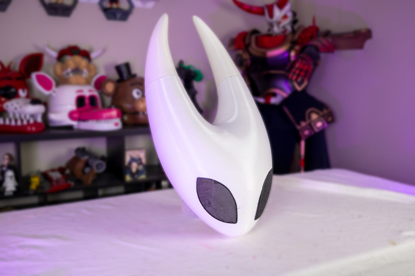Silk Song-Inspired Knight Helmet • 3D Printed Cosplay Mask • Horned Warrior Helmet Prop