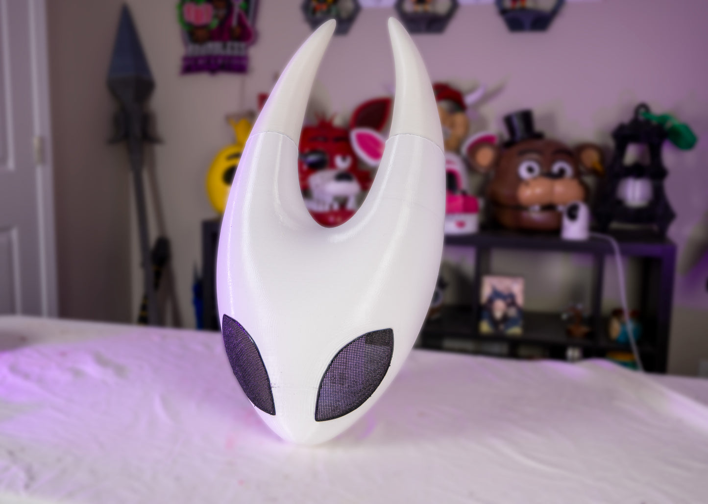 Silk Song-Inspired Knight Helmet • 3D Printed Cosplay Mask • Horned Warrior Helmet Prop