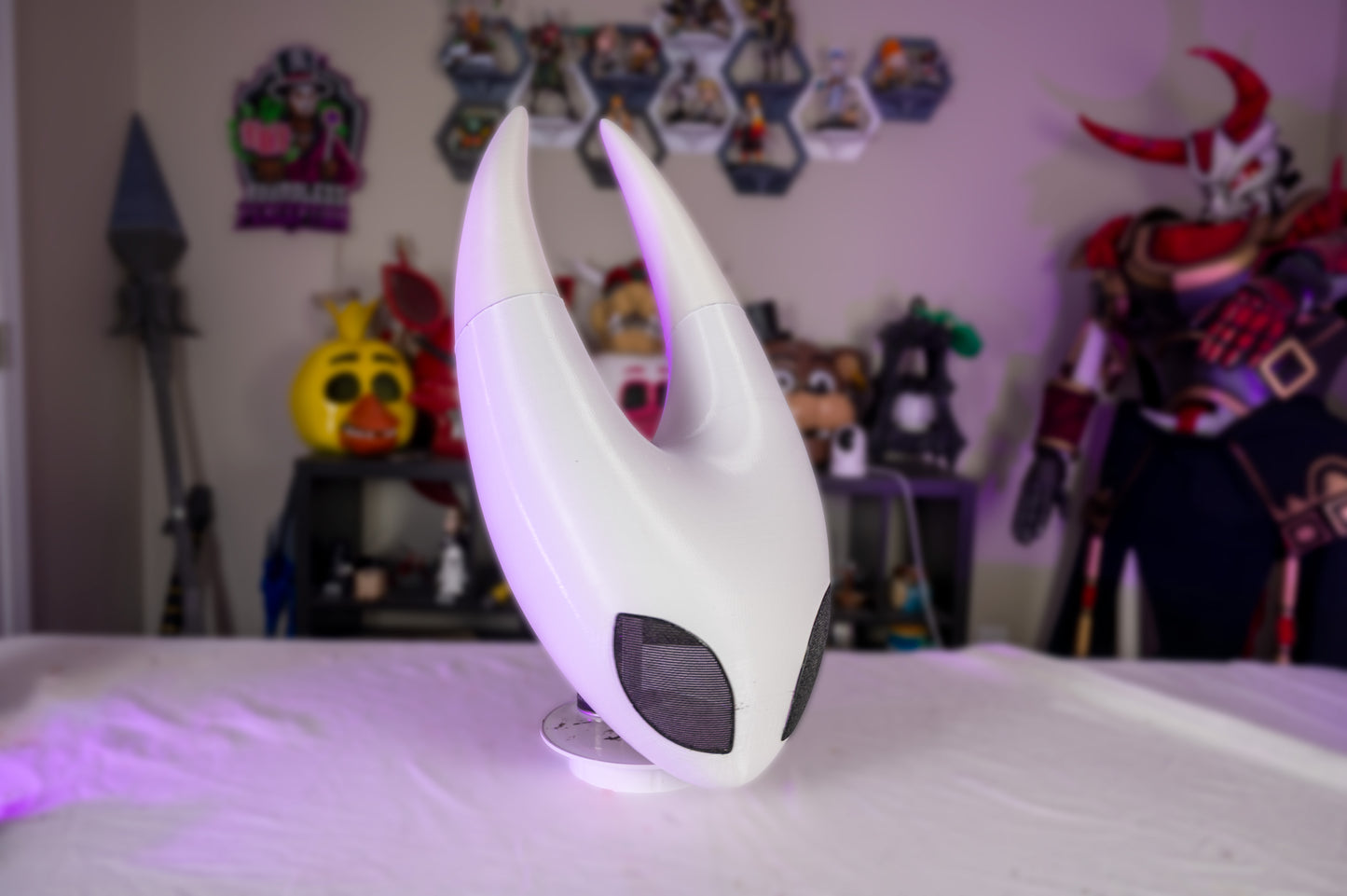 Silk Song-Inspired Knight Helmet • 3D Printed Cosplay Mask • Horned Warrior Helmet Prop