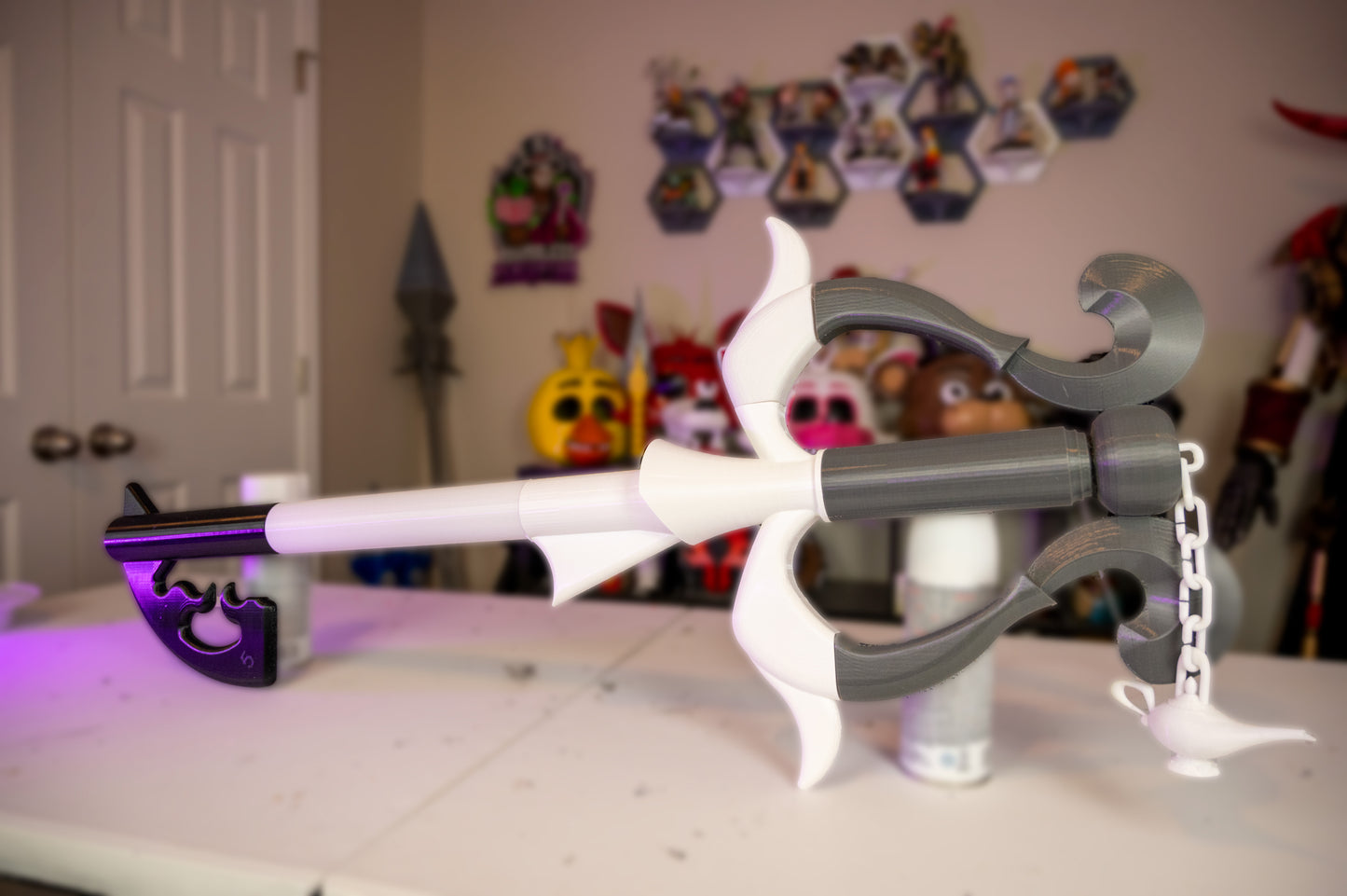 3D-Printed Three Wishes Keyblade – Kingdom Hearts Cosplay Prop | 40” Key Blade Replica