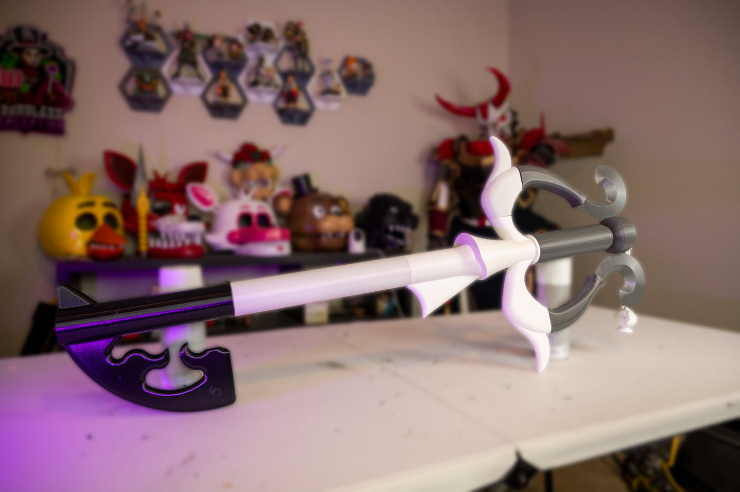 3D-Printed Three Wishes Keyblade – Kingdom Hearts Cosplay Prop | 40” Key Blade Replica