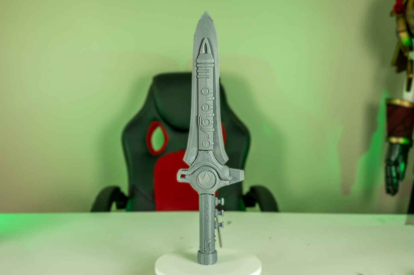 3D Printed Green Ranger Dragon Sword Flute For Power Rangers Cosplay